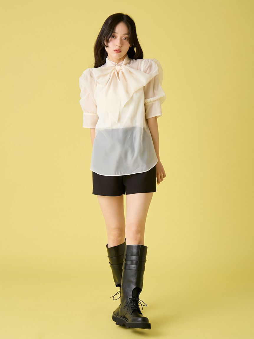LILY BROWN「オーガンザボウタイブラウス」|シャツ・ブラウス|