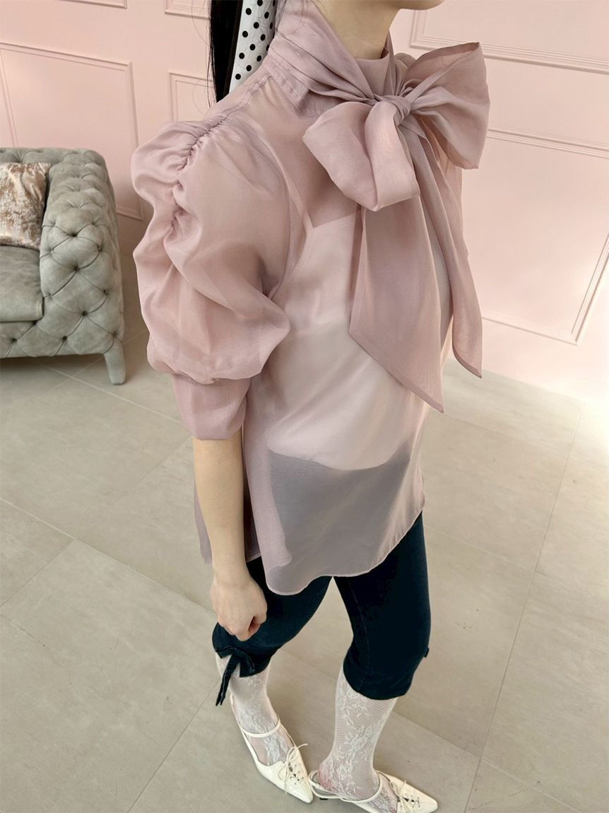 LILY BROWN「オーガンザボウタイブラウス」|シャツ・ブラウス|