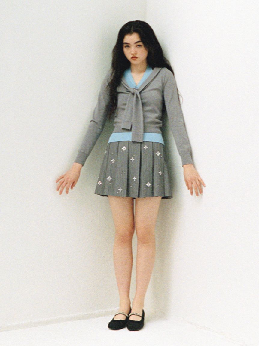 LILY BROWN「[L.B CANDY STOCK]フラワービジュープリーツスカショーパン」|スカート|