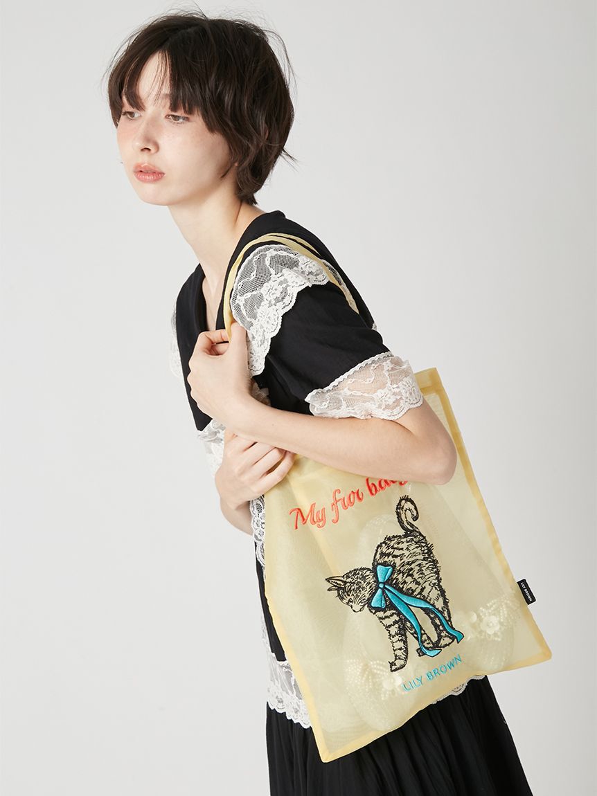 LILY BROWN「CAT刺繍シアートート」|トートバッグ|