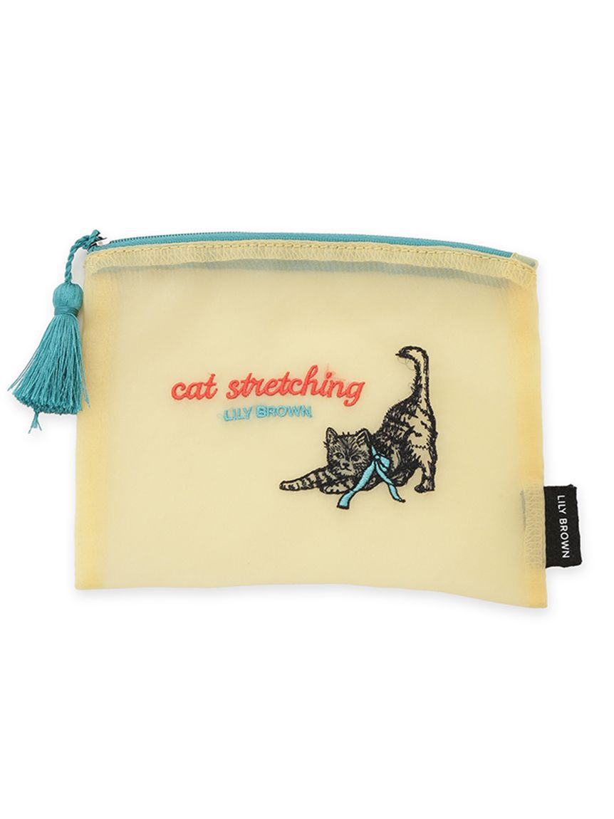 LILY BROWN「CAT刺繍シアーポーチ」|ポーチ|YEL