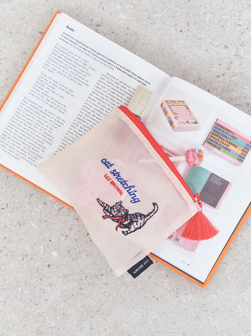 LILY BROWN「CAT刺繍シアーポーチ」|ポーチ|PNK