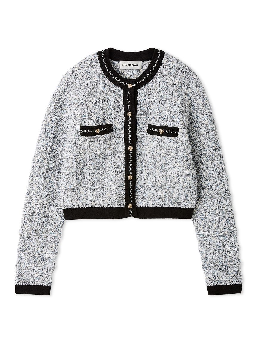 LILY BROWN「ツイードニットカーディガン」|カーディガン|