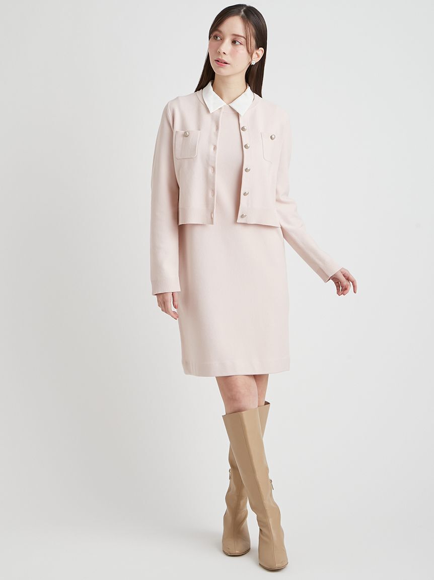 CELFORD「【セットアイテム】襟付きニットワンピースセット」|ワンピース|