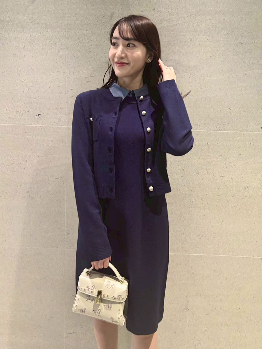 CELFORD「【セットアイテム】襟付きニットワンピースセット」|ワンピース|