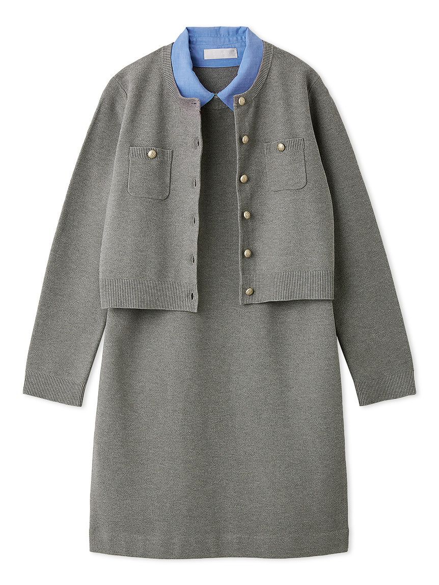 CELFORD「【セットアイテム】襟付きニットワンピースセット」|ワンピース|