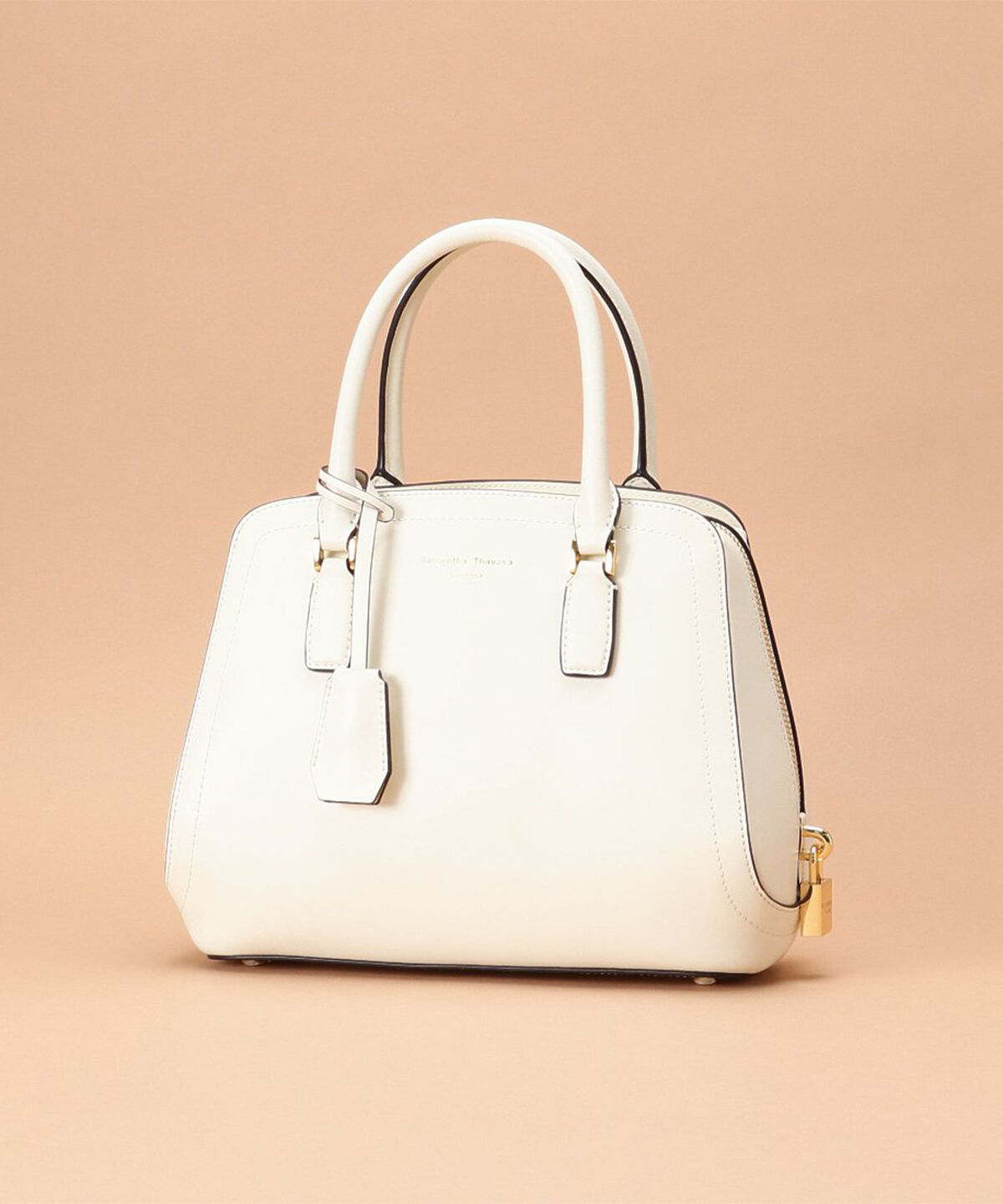 Samantha Thavasa「トラペズミニヨン ボストンバッグ 小サイズ」|ハンドバッグ|オフホワイト