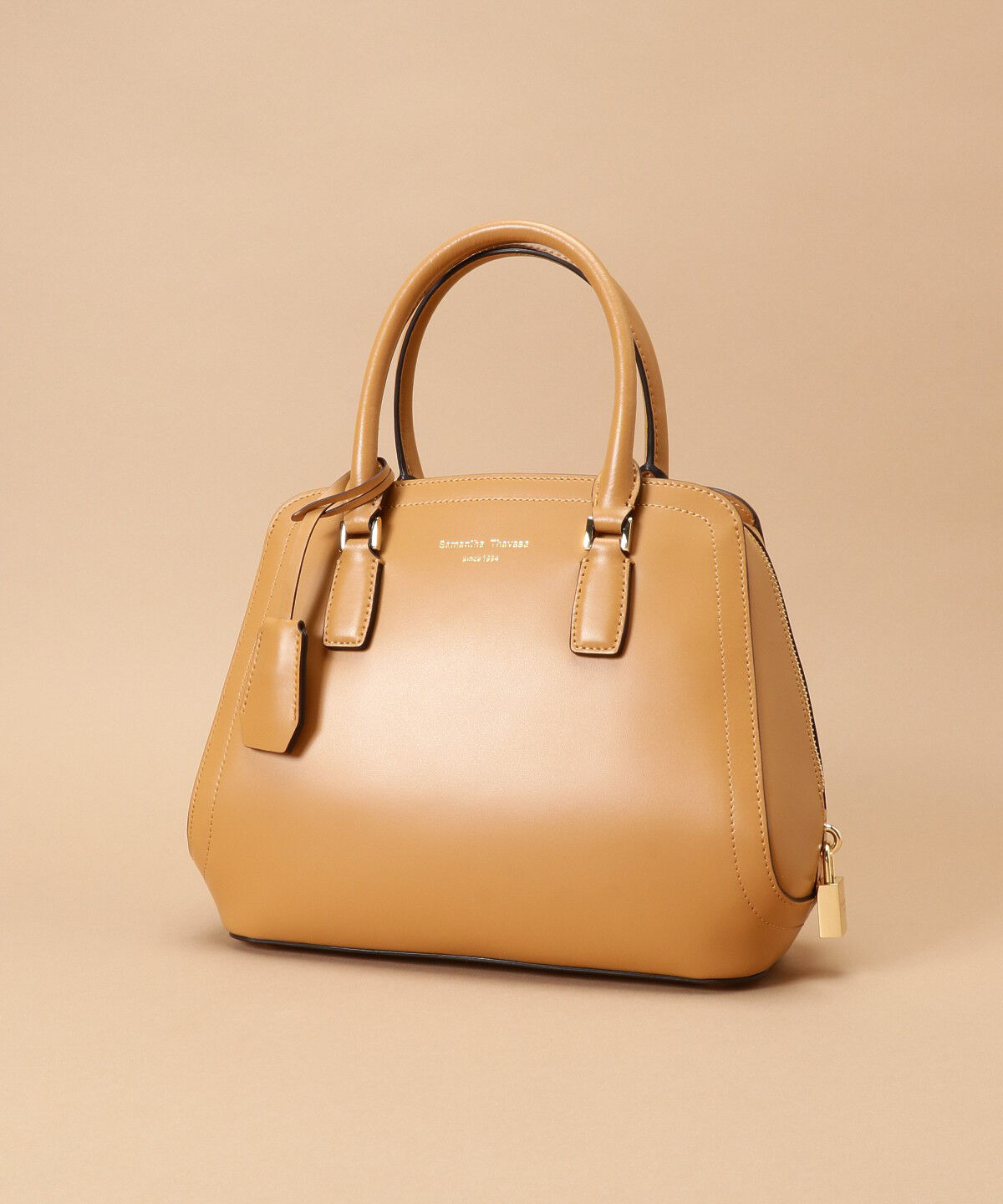 Samantha Thavasa「トラペズミニヨン ボストンバッグ 小サイズ」|ハンドバッグ|キャメル