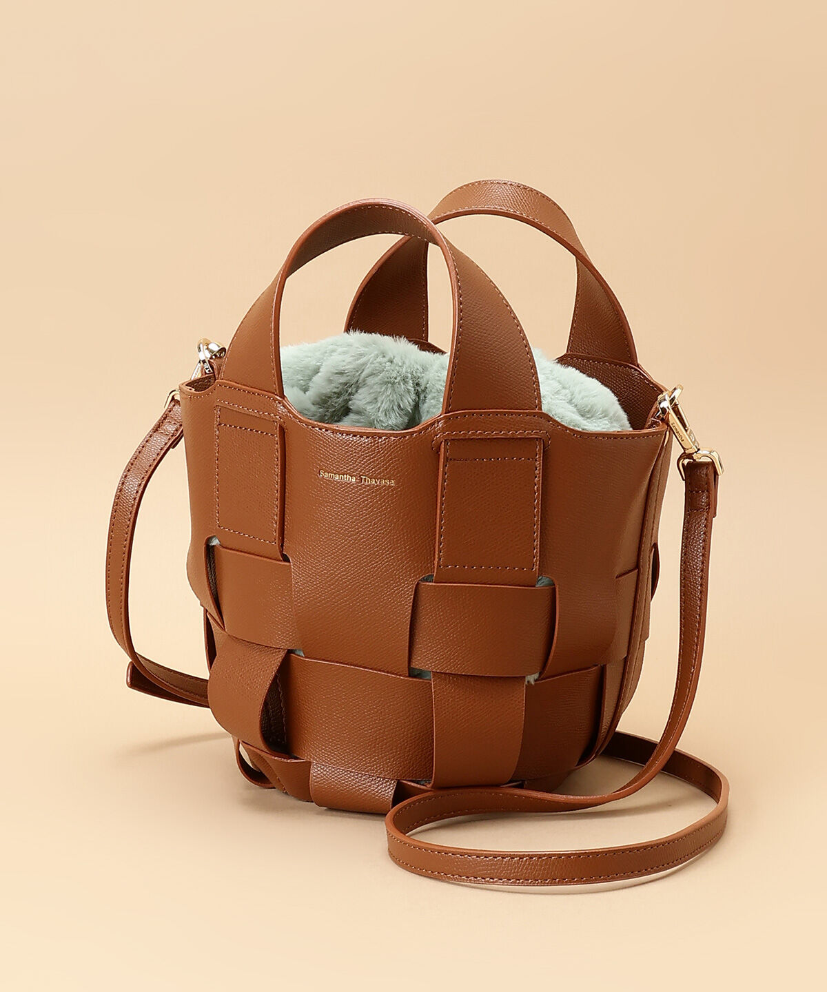 Samantha Thavasa「ファー巾着付きメッシュバッグ」|ハンドバッグ|