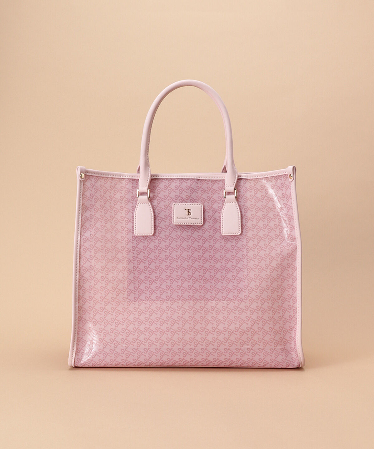 Samantha Thavasa「ジャガードプリント チュールトートバッグ 大サイズ」|トートバッグ|ピンク