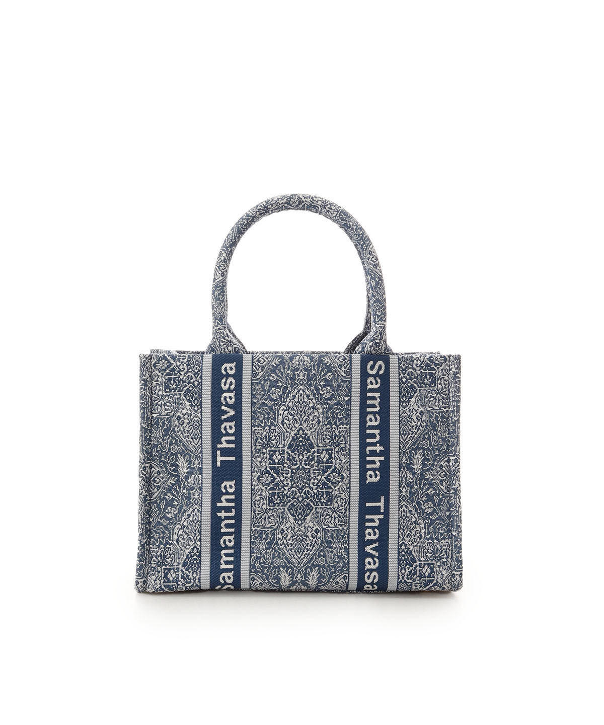 Samantha Thavasa「エキゾチックモチーフジャガードハンドバッグ」|ハンドバッグ|ネイビー