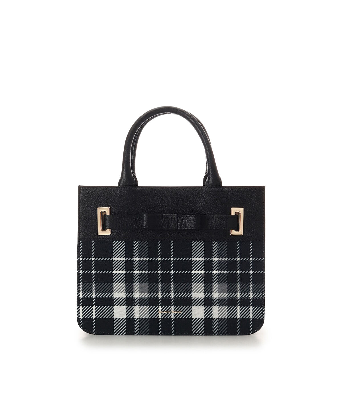 Samantha Thavasa「チェック柄エムシュシュⅢ トートバッグ」|トートバッグ|ブラック
