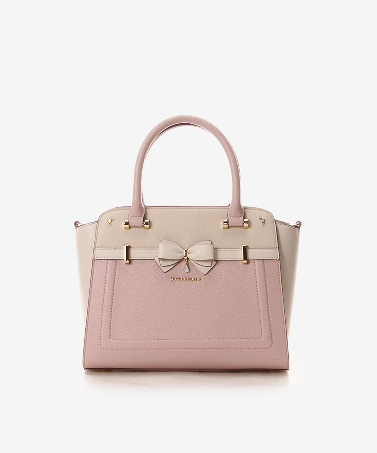 Samantha Vega「バイカラーアクセントリボンハンドバッグ」|ハンドバッグ|ピンク