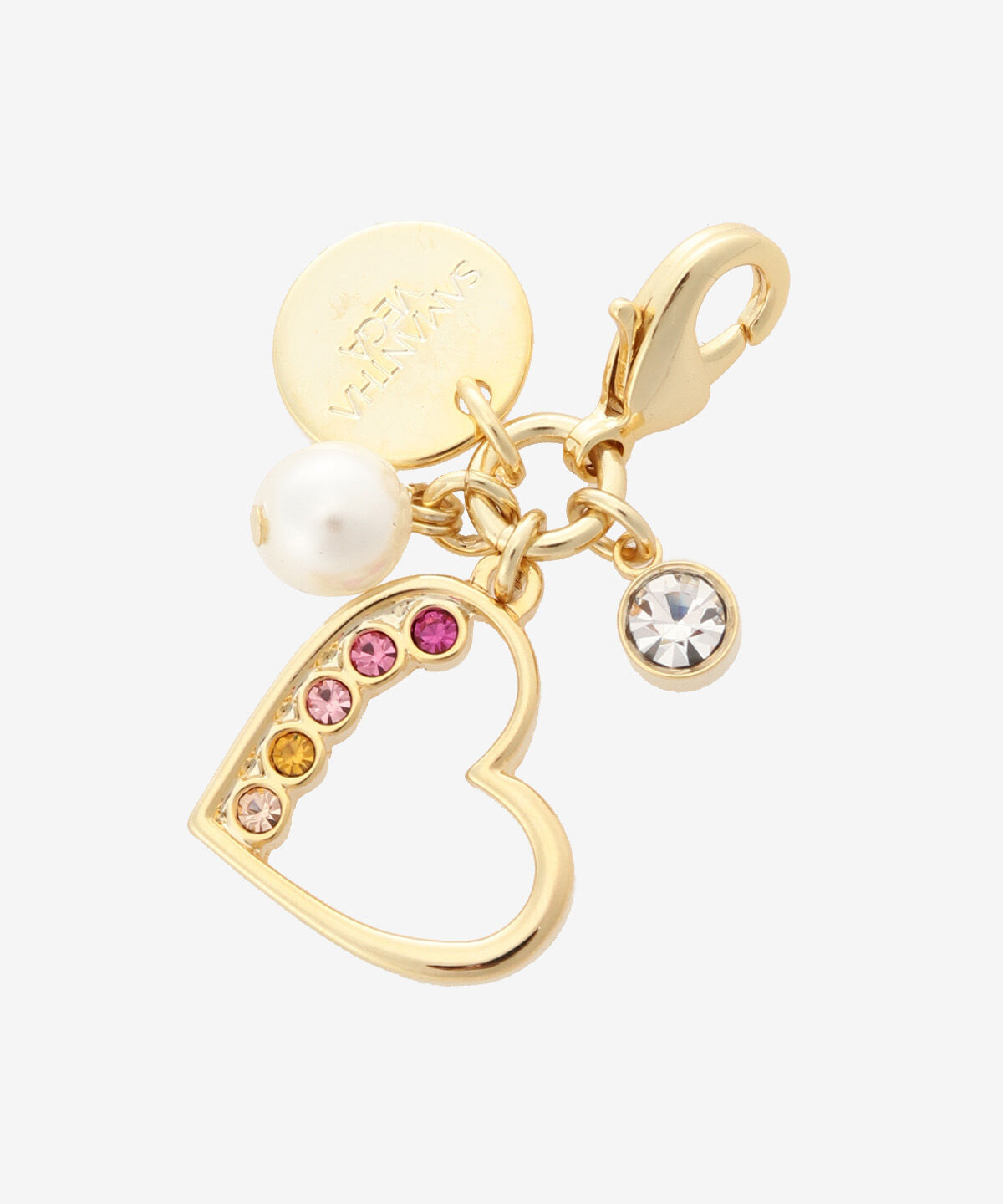 Samantha Vega「パールハートファスナーチャーム」|チャーム・キーホルダー|ピンク