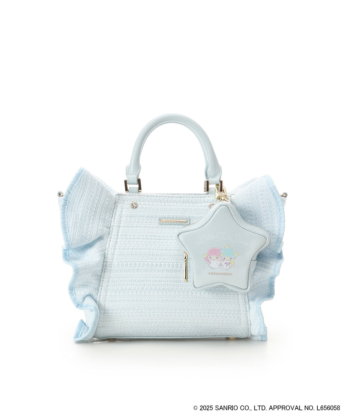 Samantha Vega「『リトルツインスターズ』（キキ＆ララ）フリルハンドバッグ」|ハンドバッグ|ライトブルー