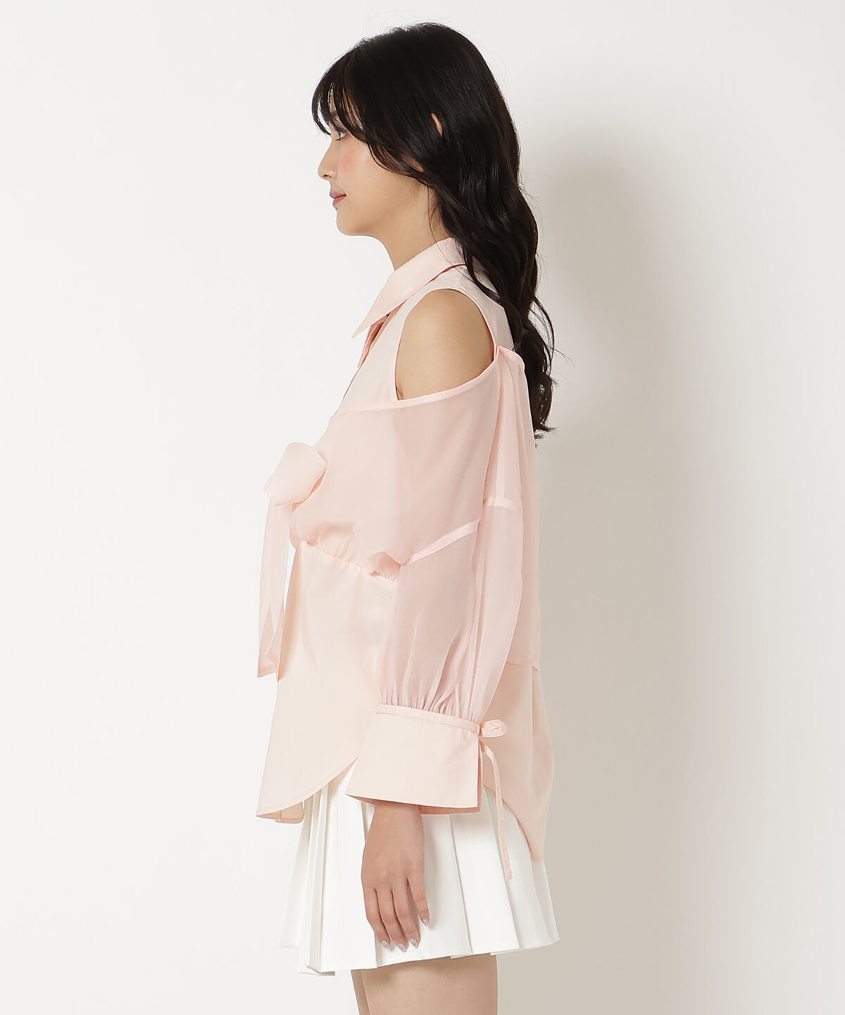 REDYAZEL「フロントリボンオフショルシャツ」|シャツ・ブラウス|