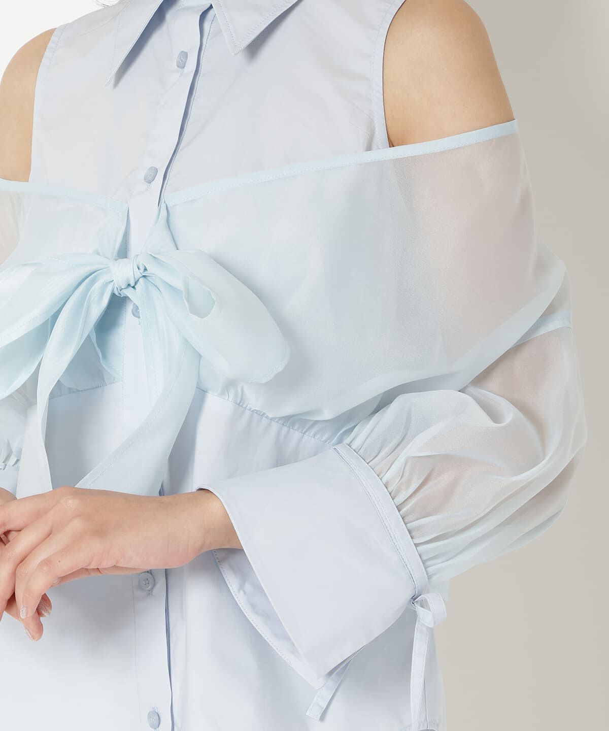 REDYAZEL「フロントリボンオフショルシャツ」|シャツ・ブラウス|