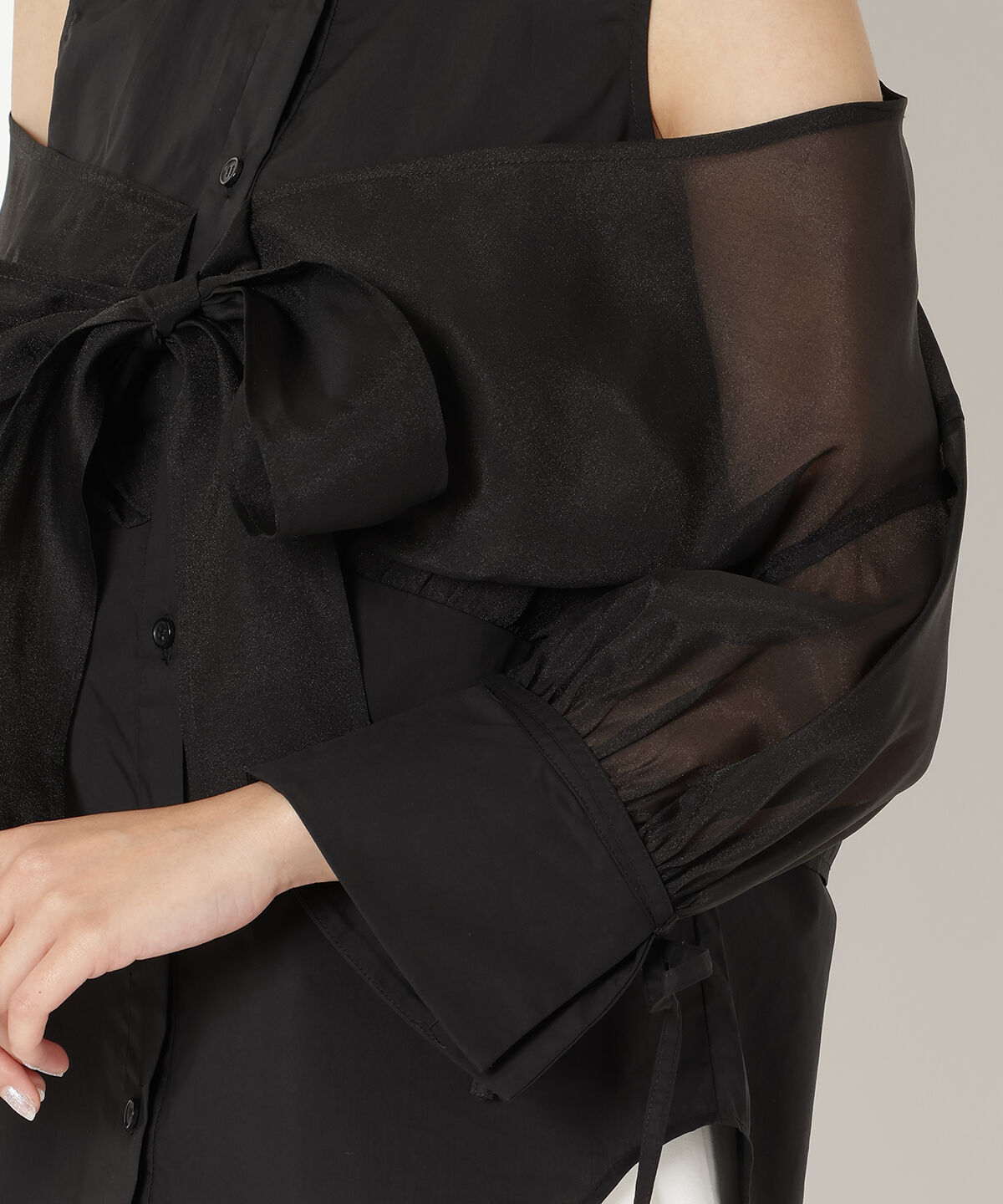 REDYAZEL「フロントリボンオフショルシャツ」|シャツ・ブラウス|