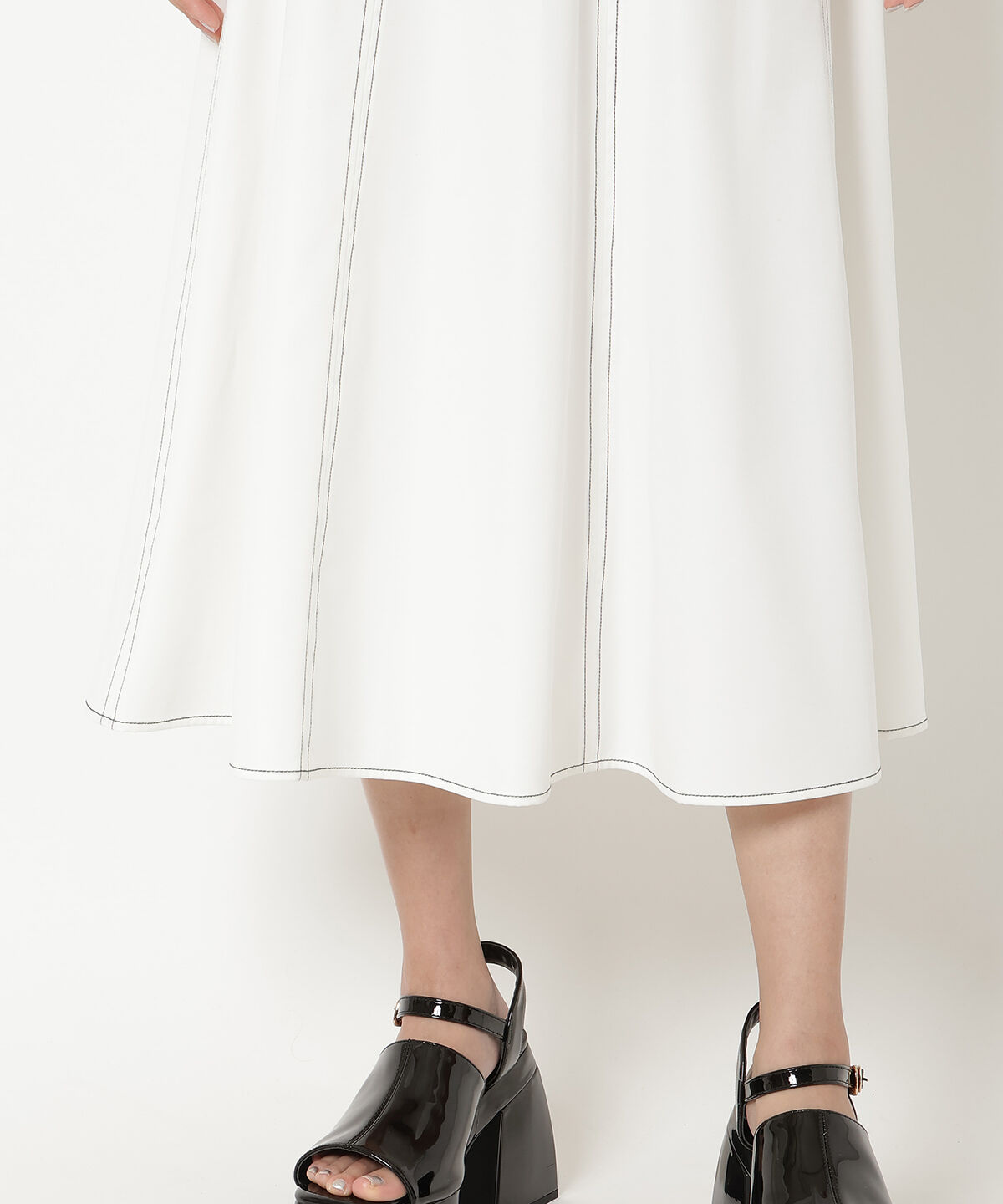 REDYAZEL「ステッチカラーフレアスカート」|フレア|