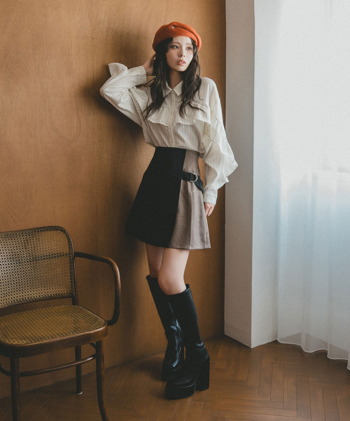 REDYAZEL「フリルラインストライプブラウス」|シャツ・ブラウス|