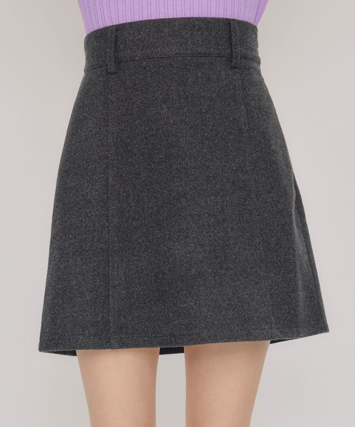 REDYAZEL「ハイウエストフレアミニスカート」|フレア|ﾁｬｺｰﾙｸﾞﾚｰ