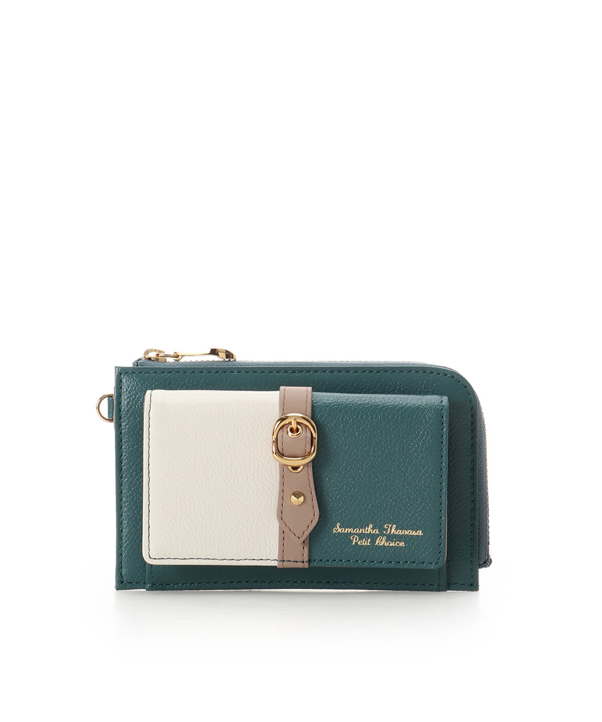 Samantha Thavasa Petit Choice「バイカラーフロントベルト フラグメントケース」|コインケース|グリーン