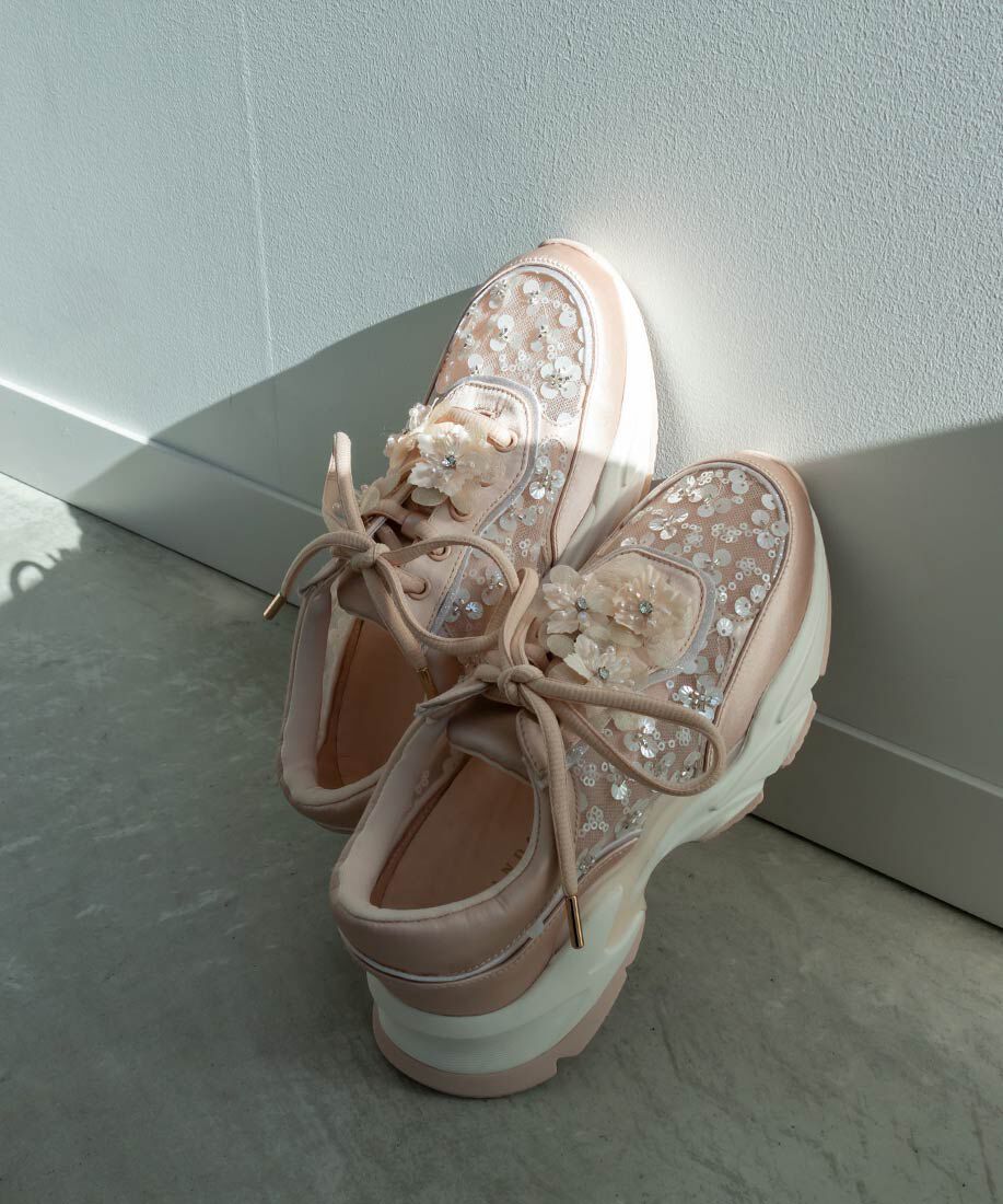  「【Flower Collection】2WAY フラワーデザインシアースニーカー」|スニーカー|