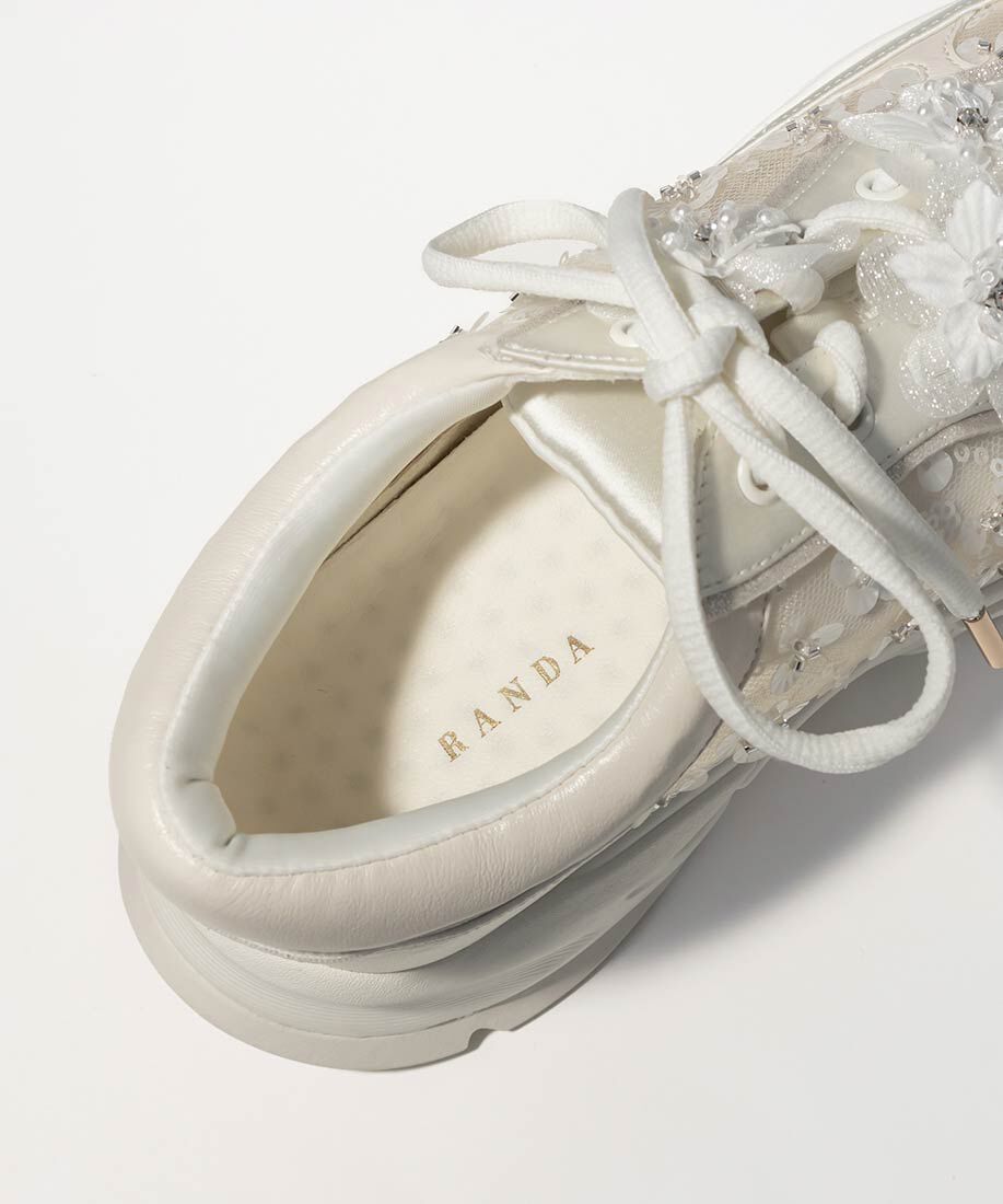  「【Flower Collection】2WAY フラワーデザインシアースニーカー」|スニーカー|