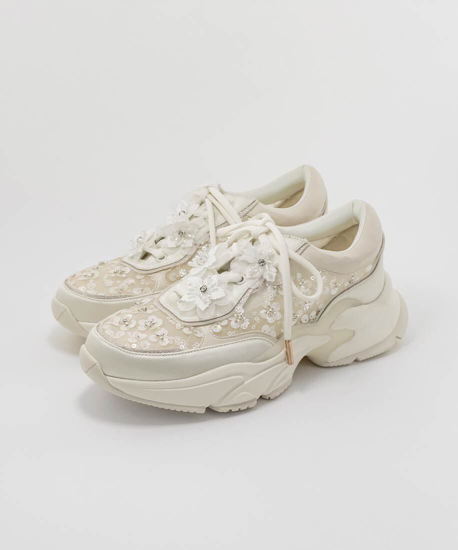  「【Flower Collection】2WAY フラワーデザインシアースニーカー」|スニーカー|
