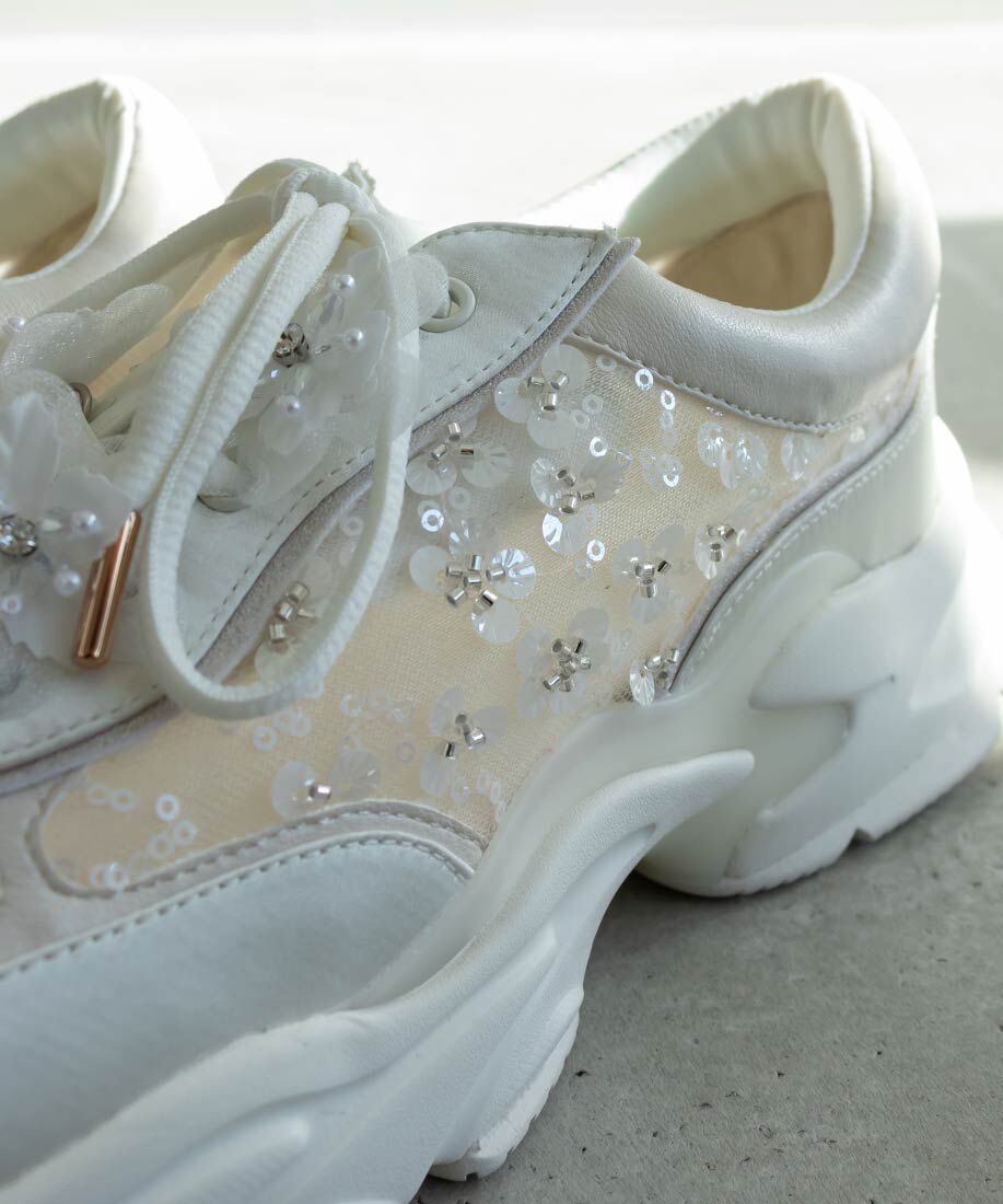  「【Flower Collection】2WAY フラワーデザインシアースニーカー」|スニーカー|