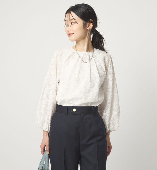 UNITED ARROWS green label relaxing「カットジャガード ブラウス」|シャツ・ブラウス|