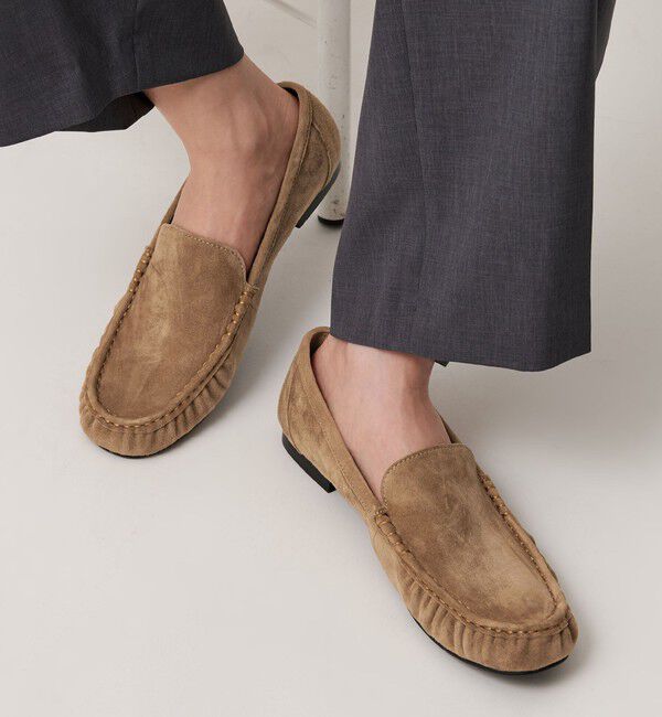 BEAUTY&YOUTH UNITED ARROWS「レザー ギャザー ローファー」|ローファー|BEIGE