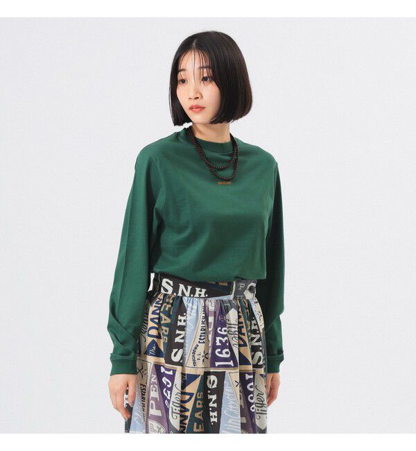 BEAMSBOY「ボーイ ミニロゴ ロングスリーブ Tシャツ」|Tシャツ・カットソー|GREEN