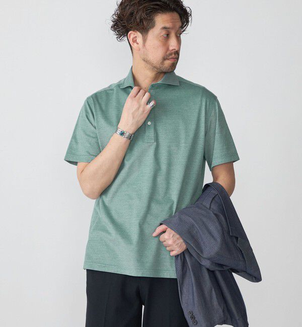 SHIPS「SHIPS：ALBINI 32ゲージ カノコ無地 ポロシャツ」|ポロシャツ|ライトグリーン
