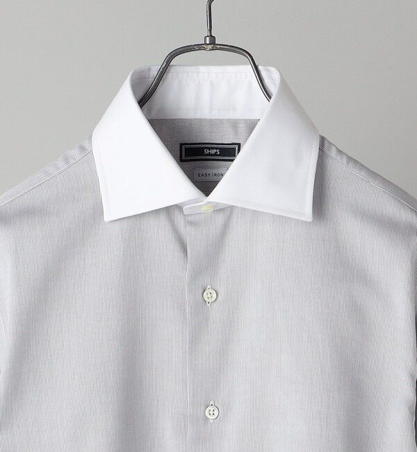 SHIPS「SHIPS: イージーアイロン ワイドカラー  クレリック シャツ」|シャツ・ブラウス|