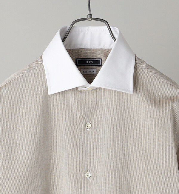 SHIPS「SHIPS: イージーアイロン ワイドカラー  クレリック シャツ」|シャツ・ブラウス|