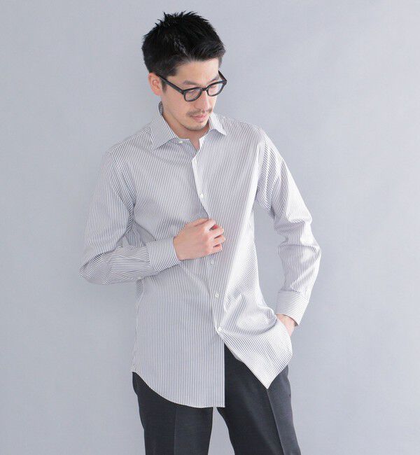 SHIPS「SHIPS: イージーアイロン ロンスト ワイドカラー シャツ」|シャツ・ブラウス|