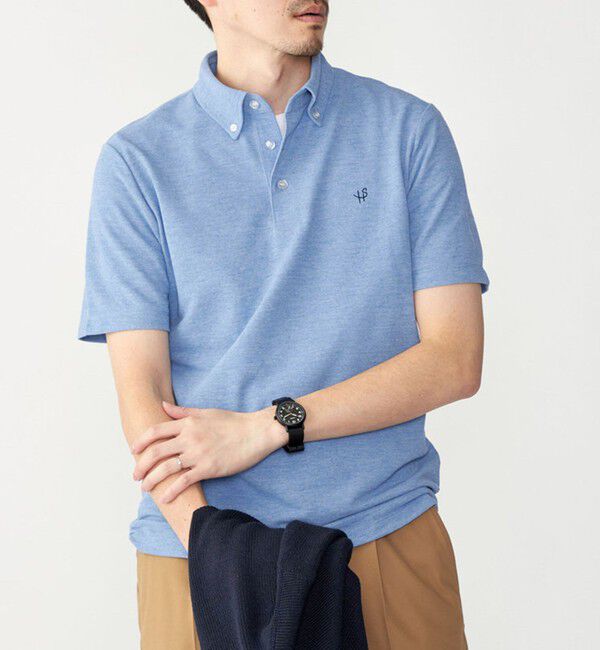 SHIPS「【WEB限定】SHIPS: 吸水速乾・UVケア Drymix（R）ワンポイントロゴ ボタンダウン ポロシャツ」|ポロシャツ|