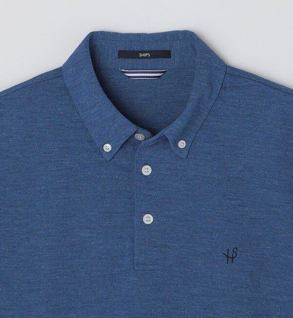SHIPS「【WEB限定】SHIPS: 吸水速乾・UVケア Drymix（R）ワンポイントロゴ ボタンダウン ポロシャツ」|ポロシャツ|