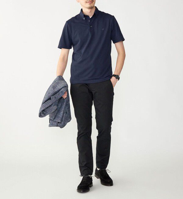 SHIPS「【WEB限定】SHIPS: 吸水速乾・UVケア Drymix（R）ワンポイントロゴ ボタンダウン ポロシャツ」|ポロシャツ|