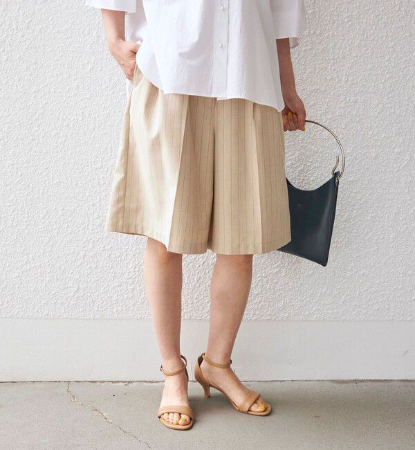 SHIPS for women「〈手洗い可能〉先染め ストライプ タック ショーツ◇」|その他|