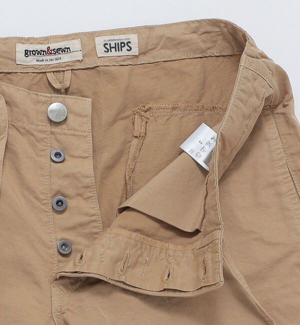 SHIPS「【SHIPS別注】GROWN&SEWN: コットン/リネン イージーショートパンツ」|チノ|