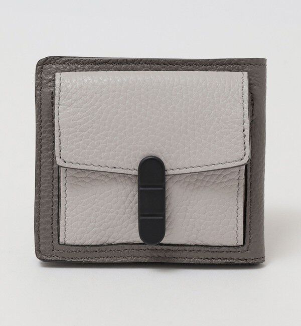 SHIPS「【SHIPS別注】TOMOE: コンビレザー 二つ折りウォレット」|財布|グレー