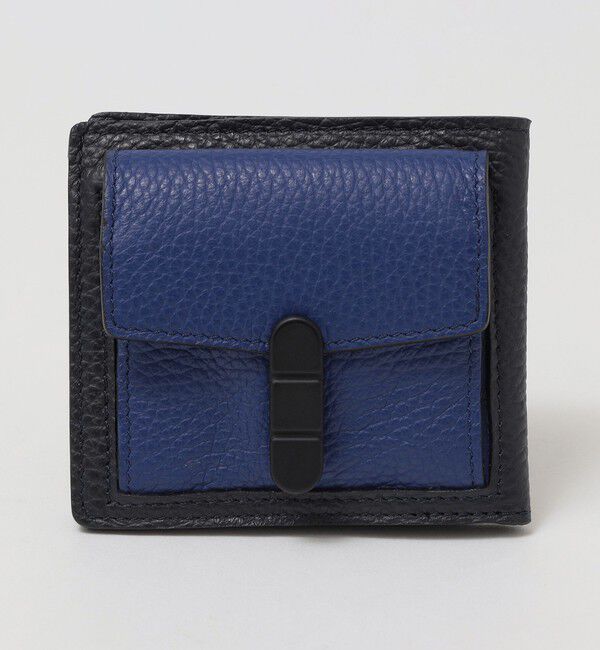 SHIPS「【SHIPS別注】TOMOE: コンビレザー 二つ折りウォレット」|財布|ネイビー