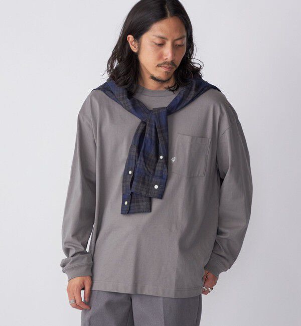 SHIPS「【WEB限定】SHIPS:〈汗染み防止加工〉ワンポイントロゴ ビッグシルエットヘビーウェイトTシャツ」|Tシャツ・カットソー|