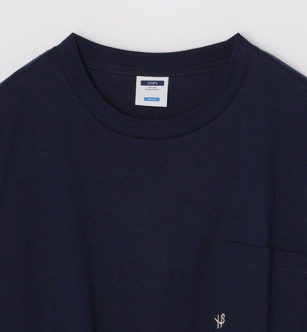SHIPS「【WEB限定】SHIPS:〈汗染み防止加工〉ワンポイントロゴ ビッグシルエットヘビーウェイトTシャツ」|Tシャツ・カットソー|