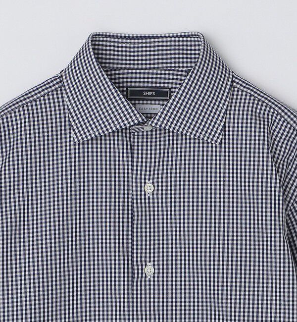 SHIPS「SHIPS: イージーアイロン ワイドカラー ギンガムチェック シャツ」|シャツ・ブラウス|