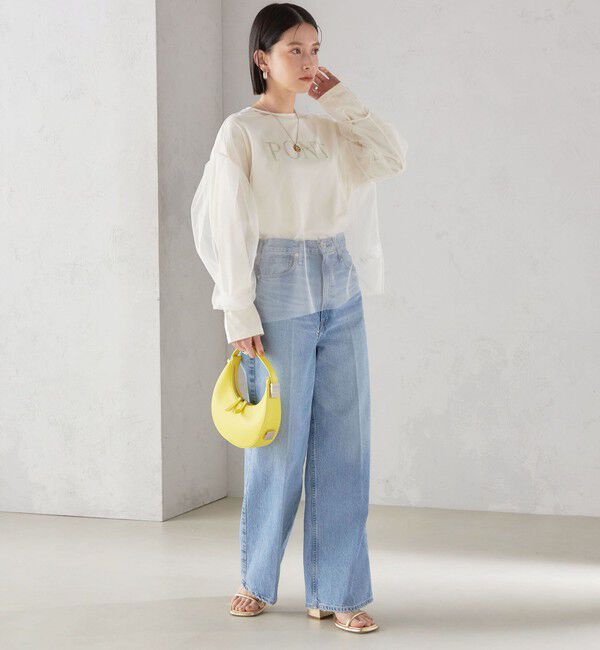 SHIPS for women「〈手洗い可能〉ソフト チュール 袖 ボリューム 2WAY ブラウス◇」|シャツ・ブラウス|