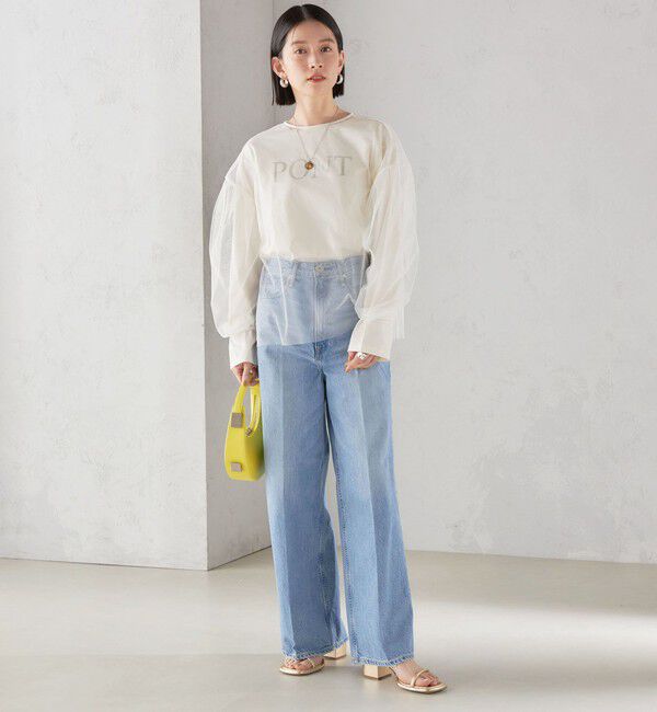 SHIPS for women「〈手洗い可能〉ソフト チュール 袖 ボリューム 2WAY ブラウス◇」|シャツ・ブラウス|