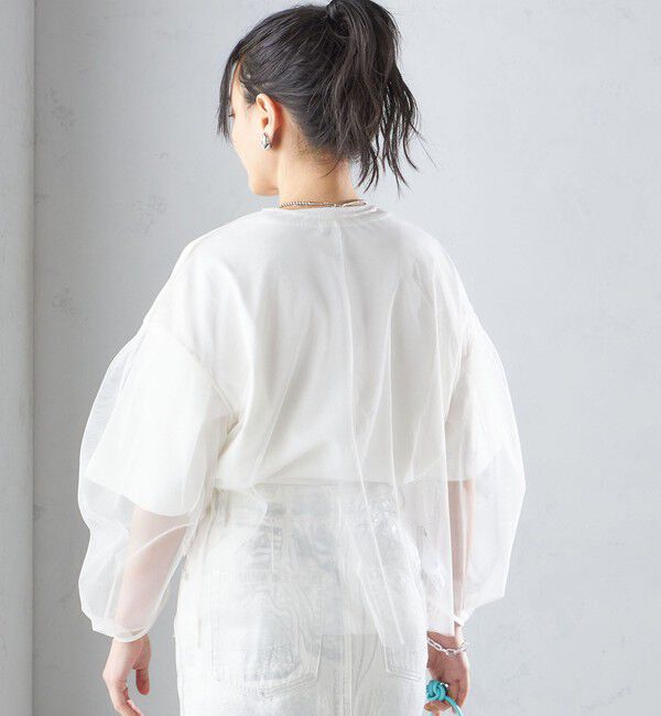 SHIPS for women「〈手洗い可能〉ソフト チュール 袖 ボリューム 2WAY ブラウス◇」|シャツ・ブラウス|